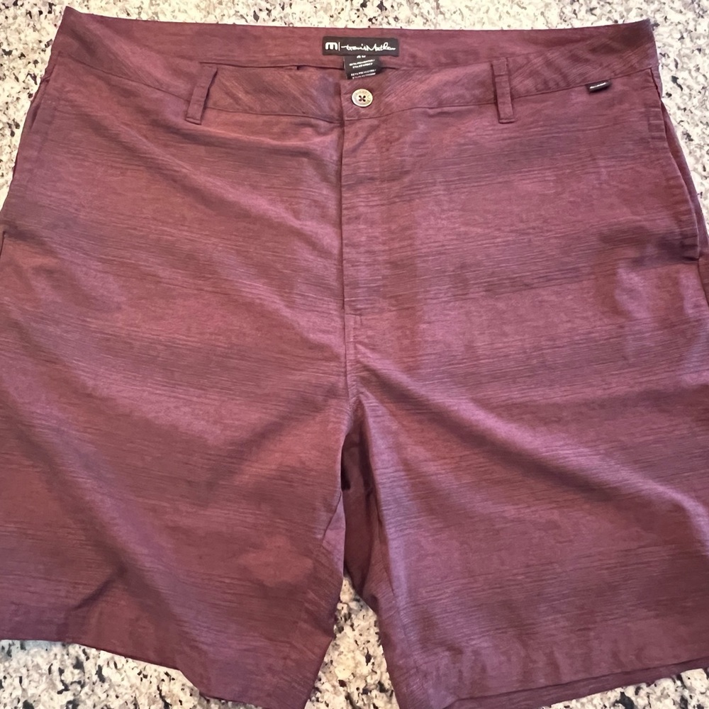 Travis Mathew wine colored walking shorts, size 40.